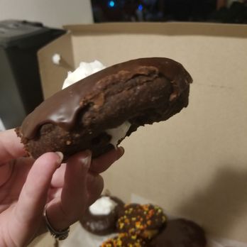 Spunky Dunkers Donuts - The cream did not fall through the center, as the lady had predicted it would. - Donuts Near Me - Palatine, Illinois Spunky Dunkers Donuts - The cream did not fall through the center, as the lady had predicted it would. - Donuts Near Me - Palatine, Illinois