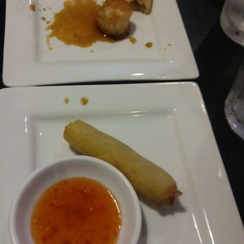 Miya Sushi - Shumai and "lumpia" each order comes with 2 but someone was too hungry to wait for the camera. - Sushi Bars Near Me - Jacksonville, Florida
