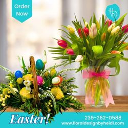 Floral Design By Heidi - Easter Basket and Assorted Tulips
