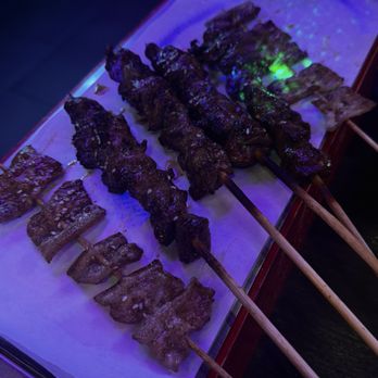 Gao’s BBQ & Crab - Big Lamb Skewer(1) 红柳大羊(1) and Beef Tongue Skewers(3 Pieces) 亲吻牛舌(3) - Chinese Near Me - Allen, Texas