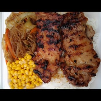 Me's BBQ - BBQ chicken mini plate (2 sides instead of 4) w/ corn & noodles - Korean Near Me - Honolulu, Hawaii Me's BBQ - BBQ chicken mini plate (2 sides instead of 4) w/ corn & noodles - Korean Near Me - Honolulu, Hawaii