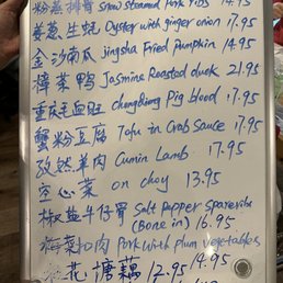 Chef's Special menu Chef's Special menu