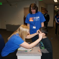 College Optical - Shelby fitting some glasses!