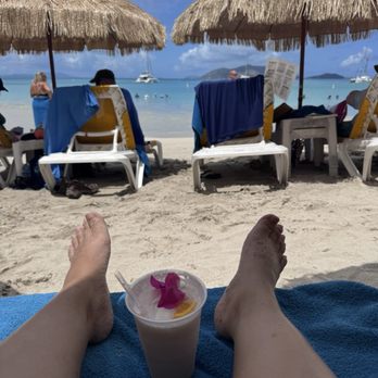 Myett's - my limi da coconut freeze on my lounge chair overlooking the beach - Bars Near Me - Tortola, Virgin Islands Myett's - my limi da coconut freeze on my lounge chair overlooking the beach - Bars Near Me - Tortola, Virgin Islands