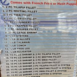 Jackie's Seafood Market - Seafood List