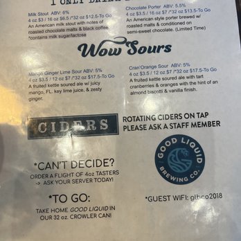Good Liquid Brewing - Beer menu - Breweries Near Me - Sarasota, Florida Good Liquid Brewing - Beer menu - Breweries Near Me - Sarasota, Florida