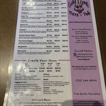 Wild Garlic Pizza & Pub - Menu - Pubs Near Me - Reno, Nevada Wild Garlic Pizza & Pub - Menu - Pubs Near Me - Reno, Nevada