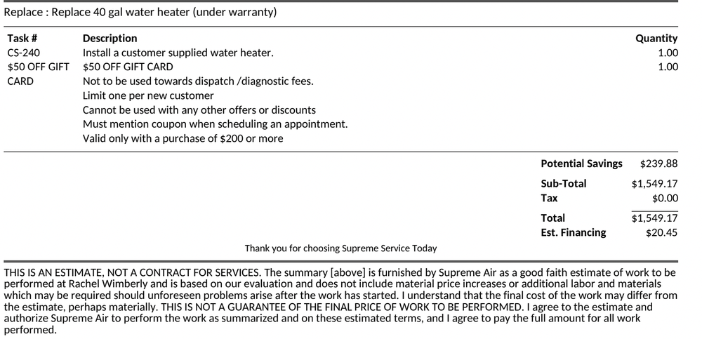 Slide of Supreme Service Today