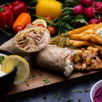 Tuque Shawarma - a variety of foods on a cutting board - Middle Eastern Near Me - Stratford, Ontario Tuque Shawarma - a variety of foods on a cutting board - Middle Eastern Near Me - Stratford, Ontario