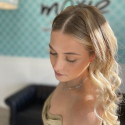 Moxie Salon & Beauty Bar - My hair and simple makeup for my sister's bridal shower. my sister got makeup and hair done here too!