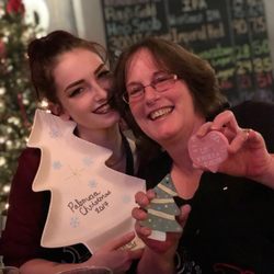 KD's Studio - Marcie and me with our Christmas crafts