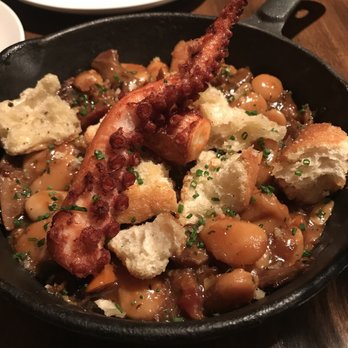 Nobie's - Octopus cassoulet. Octopus was very tender and the beans smoky and flavorful - New American Near Me - Houston, Texas Nobie's - Octopus cassoulet. Octopus was very tender and the beans smoky and flavorful - New American Near Me - Houston, Texas