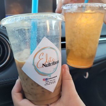 Elite Nutrition - Protein iced coffee and peach green tea. - Juice Bars & Smoothies Near Me - Barstow, California Elite Nutrition - Protein iced coffee and peach green tea. - Juice Bars & Smoothies Near Me - Barstow, California
