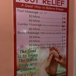 Foot Relief Reflexology - Price list for the store latest update.