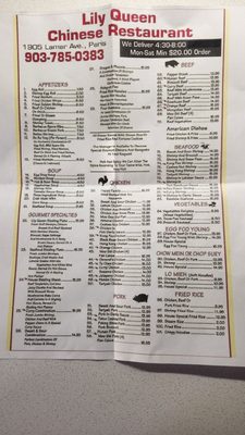 Menu photo 1 Lily Queen Chinese Restaurant Paris, TX Menu photo 1 Lily Queen Chinese Restaurant Paris, TX