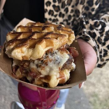 The Big E - Waffle Bacon cheeseburger - Stadiums & Arenas Near Me - West Springfield, Massachusetts