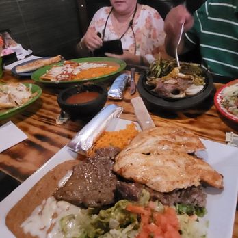 Plaza Mexico - The whole spread of food. My sister got a chimichanga. Not worth its own pic. - Mexican Near Me - Spring Hill, Florida