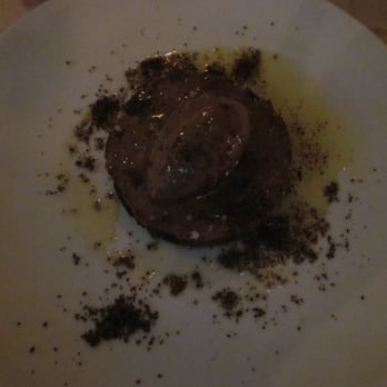 A16 - chocolate budino, note the olive oil puddle...yum - Italian Near Me - San Francisco, California A16 - chocolate budino, note the olive oil puddle...yum - Italian Near Me - San Francisco, California