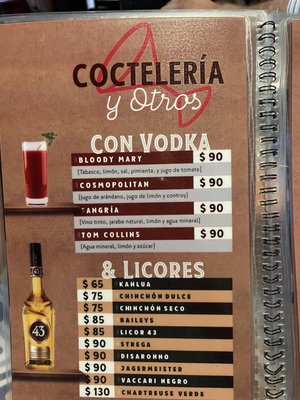 Menu photo 5 Bar Tradicional Luna Guanajuato, GUA