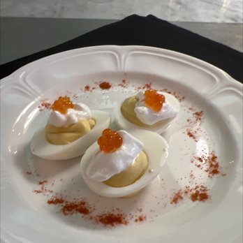 Justine - Deviled Eggs with Caviar. - French Near Me - New Orleans, Louisiana Justine - Deviled Eggs with Caviar. - French Near Me - New Orleans, Louisiana
