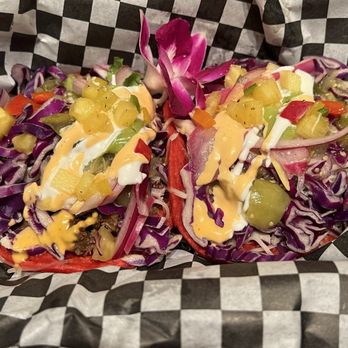 Taste Collective - Taco (Carnitas & Carne Asada). The carnitas taco was great; w/ cheese, cabbage, pickled onions, sriracha aioli, salsa & avocado mousse. - Food Trucks Near Me Taste Collective - Taco (Carnitas & Carne Asada). The carnitas taco was great; w/ cheese, cabbage, pickled onions, sriracha aioli, salsa & avocado mousse. - Food Trucks Near Me