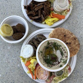 Tamar - Lamb kofta plate with hummus, beef shawarma plate with baba ganoush, side of falafel - Middle Eastern Near Me - Santa Barbara, California Tamar - Lamb kofta plate with hummus, beef shawarma plate with baba ganoush, side of falafel - Middle Eastern Near Me - Santa Barbara, California