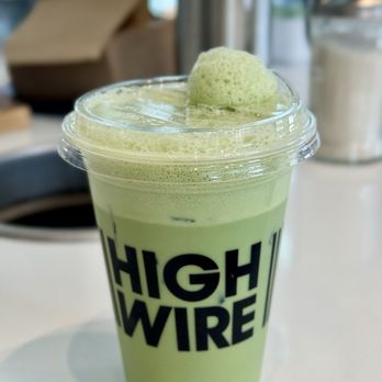 Highwire Coffee Roasters - 10/25/2024: 16z Unsweetened Iced Matcha Latte w/Whole Milk (Graciously Remade) - Coffee & Tea Near Me - Walnut Creek, California Highwire Coffee Roasters - 10/25/2024: 16z Unsweetened Iced Matcha Latte w/Whole Milk (Graciously Remade) - Coffee & Tea Near Me - Walnut Creek, California