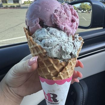 Baskin-Robbins - Double scoop.. cherry jubilee and mint and chip - Ice Cream & Frozen Yogurt Near Me - Elk Grove, California Baskin-Robbins - Double scoop.. cherry jubilee and mint and chip - Ice Cream & Frozen Yogurt Near Me - Elk Grove, California