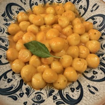 Trattoria da Tito - Potato Gnocchi with Sweet Pepper Cream & Basil - Italian Near Me - Florence, FI