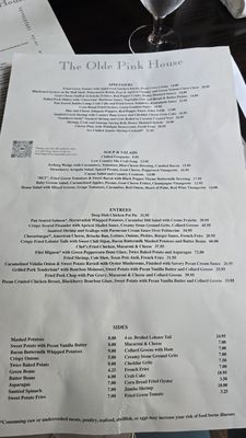 Menu photo 1 The Olde Pink House Savannah, GA Menu photo 1 The Olde Pink House Savannah, GA