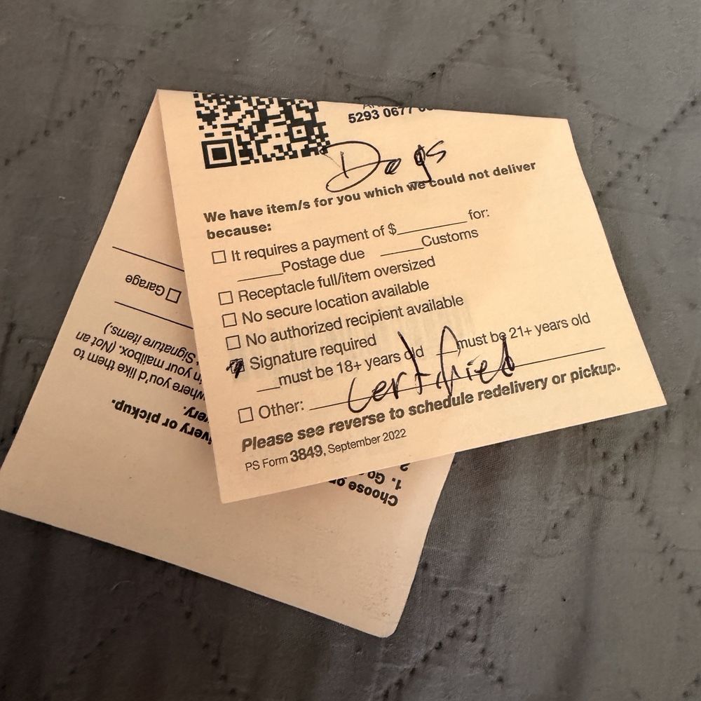 Certified passport letter marked "dogs" with no delivery attempt or doorbell ring. Entire incident recorded on camera. Certified passport letter marked "dogs" with no delivery attempt or doorbell ring. Entire incident recorded on camera.