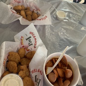 Hot N Juicy Crawfish - Corn fritters and sausage. - Seafood Near Me - Phoenix, Arizona Hot N Juicy Crawfish - Corn fritters and sausage. - Seafood Near Me - Phoenix, Arizona