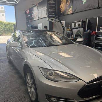 Visx Design & Window Tinting - My Tesla S before ceramic tint - Car Window Tinting Near Me - Signal Hill, California
