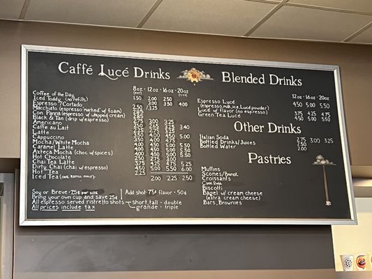 Menu photo 1 Caffe Luce Tucson, AZ