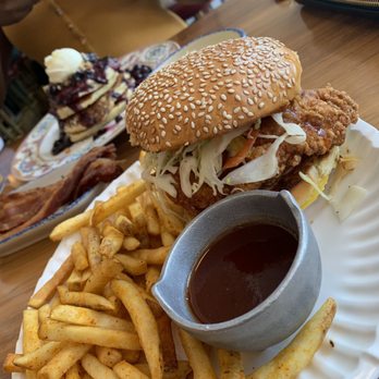 Unconventional Diner - Chicken sandwich. With the sauce sauce on the side - Breakfast & Brunch Near Me - Washington, DC, District of Columbia