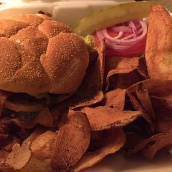 Carmie's BBQ & Grill - Tiffin,OH - Bacon and Mushroom Burger with Home Chips - American Near Me - Tiffin, Ohio Carmie's BBQ & Grill - Tiffin,OH - Bacon and Mushroom Burger with Home Chips - American Near Me - Tiffin, Ohio