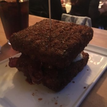 Nosh Kitchen Bar - Fried mac and cheese burger. - Sandwiches Near Me - Portland, Maine Nosh Kitchen Bar - Fried mac and cheese burger. - Sandwiches Near Me - Portland, Maine