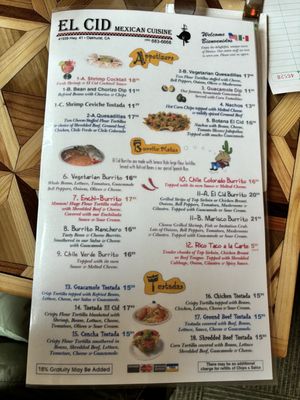Menu photo 2 El Cid Mexican Cuisine Oakhurst, CA Menu photo 2 El Cid Mexican Cuisine Oakhurst, CA