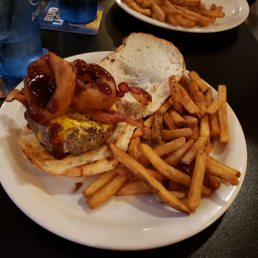 Texas Road House Burger with fries Texas Road House Burger with fries