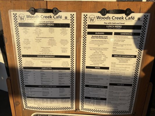 Menu photo 1 Woods Creek Cafe Jamestown, CA
