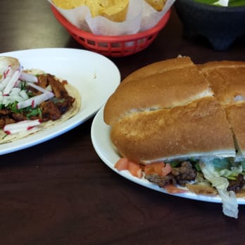 Caminos de Michoacan - Taco al pastor (cilantro, onion, and radish) and carne asada torta (no mayo, extra avacado).  Unbelievably cheap and delish! - Mexican Near Me - Memphis, Tennessee