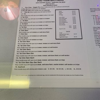 Pho Than Brothers - Menu - Vietnamese Near Me - Edmonds, Washington
