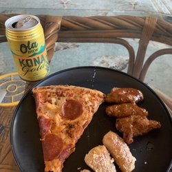 Domino’s Pizza - Pizza with pepperoni and pineapple, mango habanero wings and bread bites