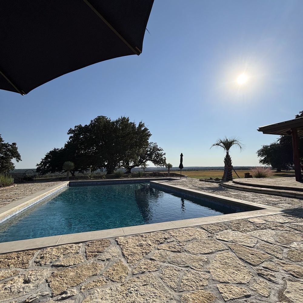 Diamond A Ranch - Beautiful pool area - with chaise lounges, pool toys, and plastic glassware for poolside libations. - Venues & Event Spaces Near Me - Lipan, Texas
