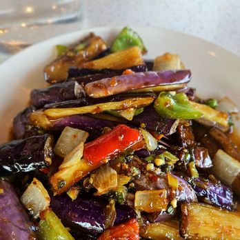 Pan Dumpling House - Schezuan eggplant (a little sweet but tasty) - Chinese Near Me - Corona, California