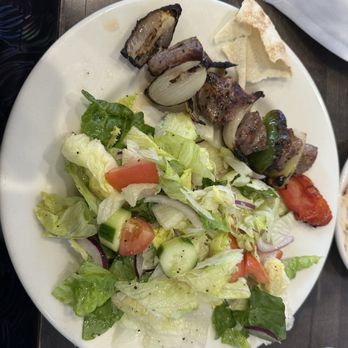 Zena's Lebanese Cuisine - Lamb Skewer Lunch Special with salad substituted for the rice - Mediterranean Near Me - Orange, California Zena's Lebanese Cuisine - Lamb Skewer Lunch Special with salad substituted for the rice - Mediterranean Near Me - Orange, California