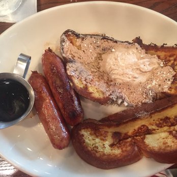 Chadwicks - French toast with sausage. The cinnamon butter was delicious! - American Near Me - Alexandria, Virginia Chadwicks - French toast with sausage. The cinnamon butter was delicious! - American Near Me - Alexandria, Virginia