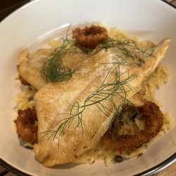 Perth Arms Hotel - Filet of Sole with Fried squid and herbed orzo