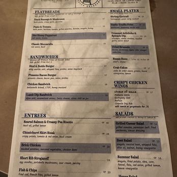 Bird and Bottle - Menu - New American Near Me - Tulsa, Oklahoma