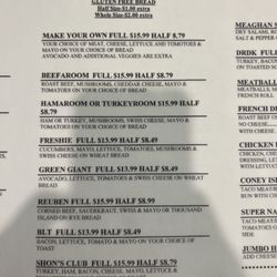 Chehalis Deli - The menu